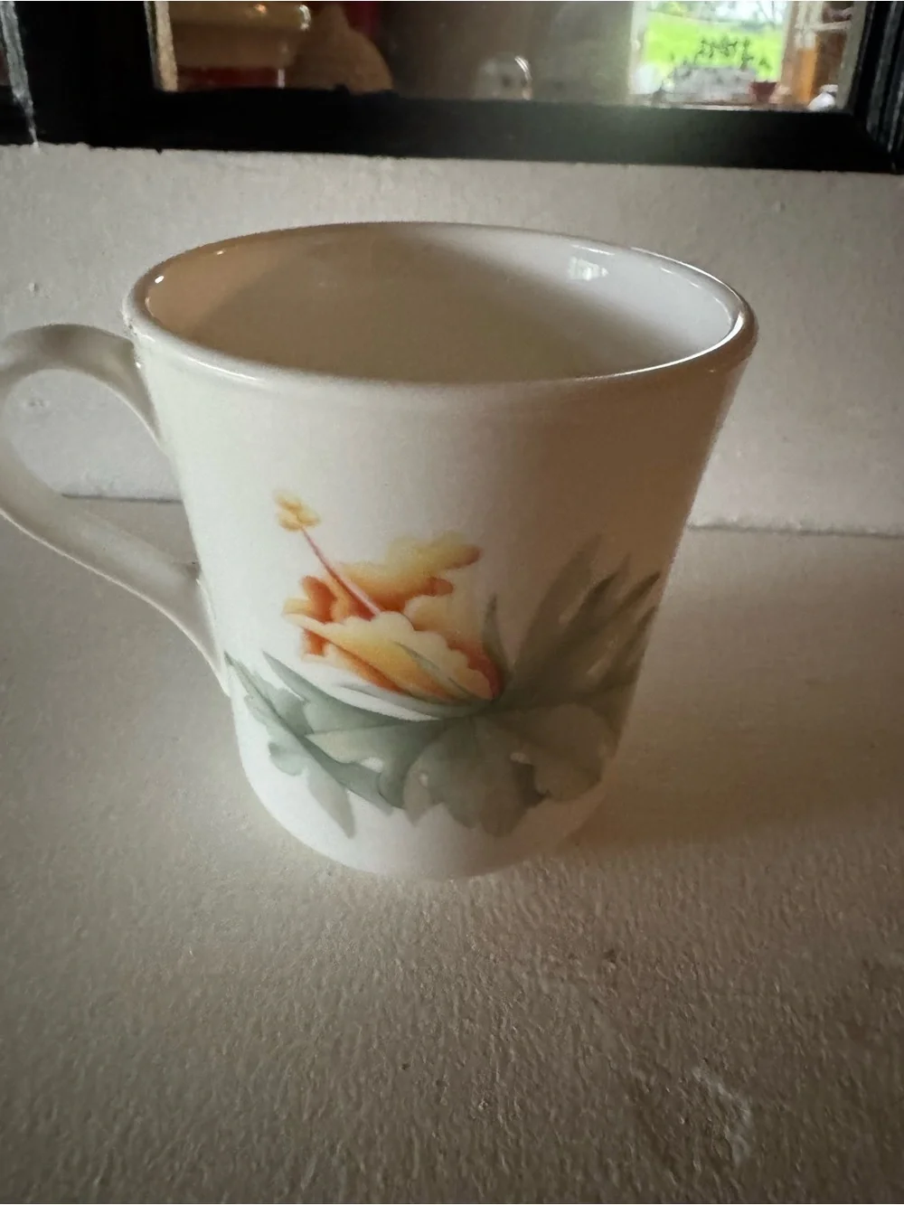 Vintage corning, ware, hummingbird and hibiscus coffee mug tea cup